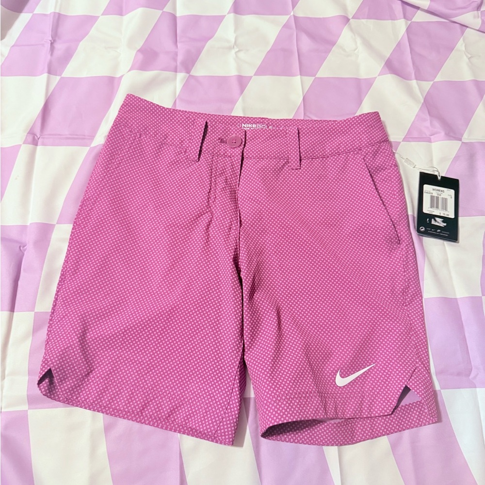 Nike Golf Tour Performance Dri-FIT Polka Dot Shorts - Pink/Purple - Size 0 - Picture 2 of 12